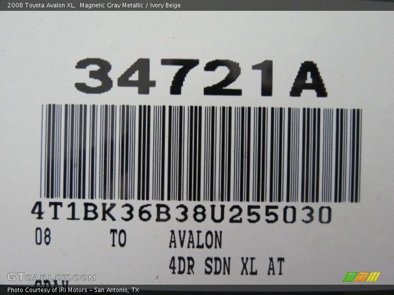 Magnetic Gray Metallic / Ivory Beige 2008 Toyota Avalon XL