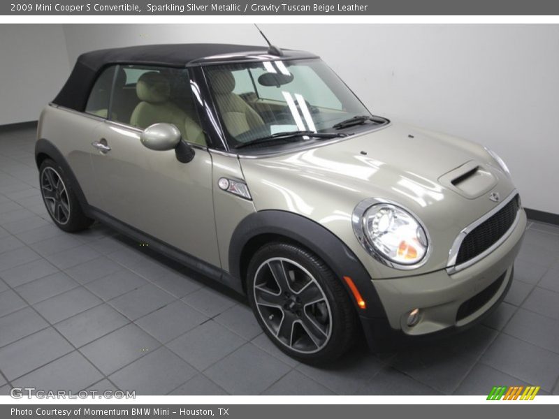 Sparkling Silver Metallic / Gravity Tuscan Beige Leather 2009 Mini Cooper S Convertible