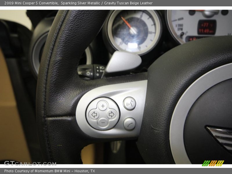 Sparkling Silver Metallic / Gravity Tuscan Beige Leather 2009 Mini Cooper S Convertible