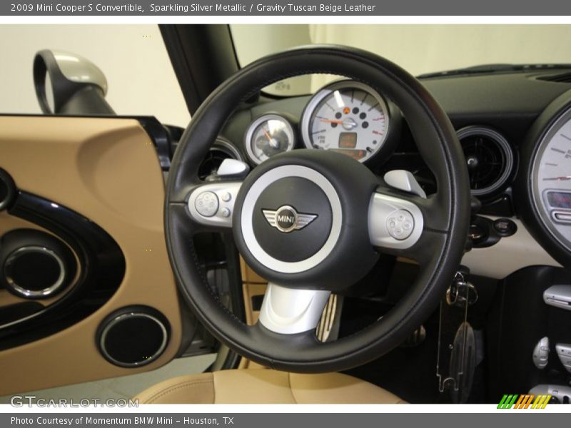 Sparkling Silver Metallic / Gravity Tuscan Beige Leather 2009 Mini Cooper S Convertible