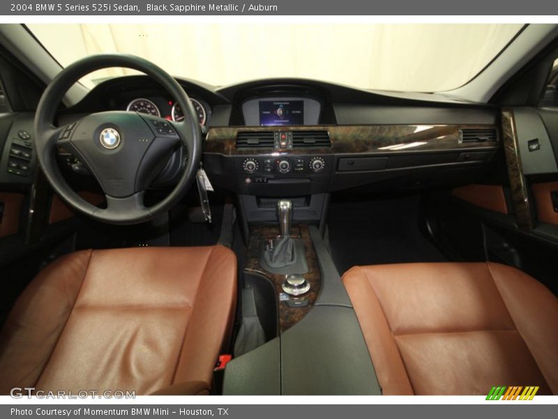 Black Sapphire Metallic / Auburn 2004 BMW 5 Series 525i Sedan