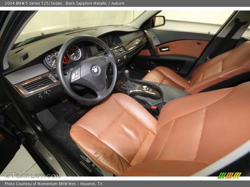 Black Sapphire Metallic / Auburn 2004 BMW 5 Series 525i Sedan