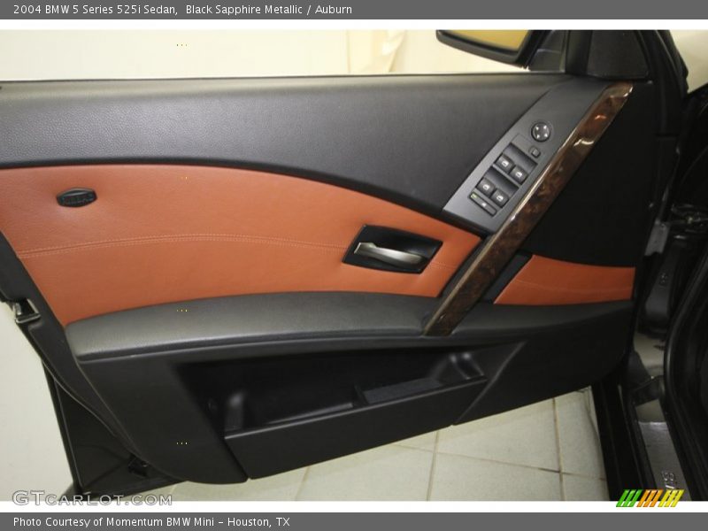 Black Sapphire Metallic / Auburn 2004 BMW 5 Series 525i Sedan