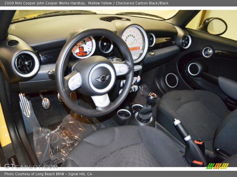 Mellow Yellow / Checkered Carbon Black/Black 2009 Mini Cooper John Cooper Works Hardtop