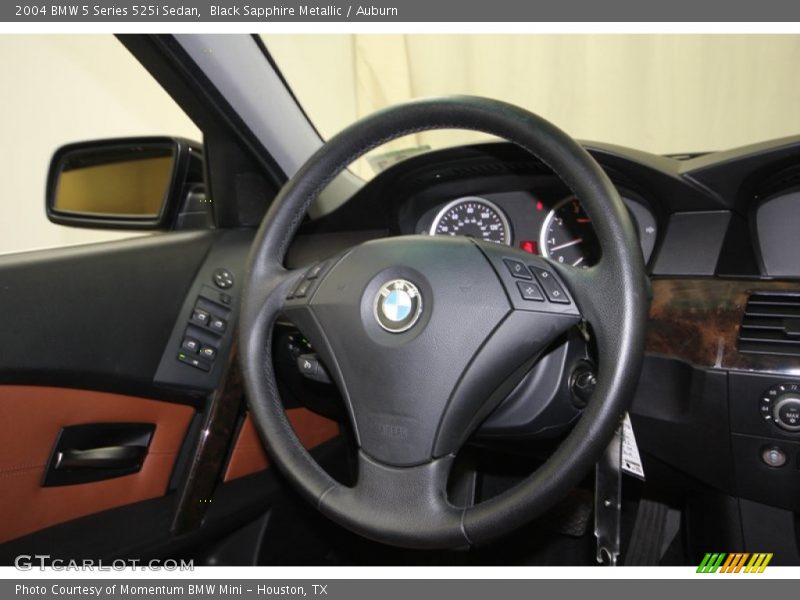 Black Sapphire Metallic / Auburn 2004 BMW 5 Series 525i Sedan