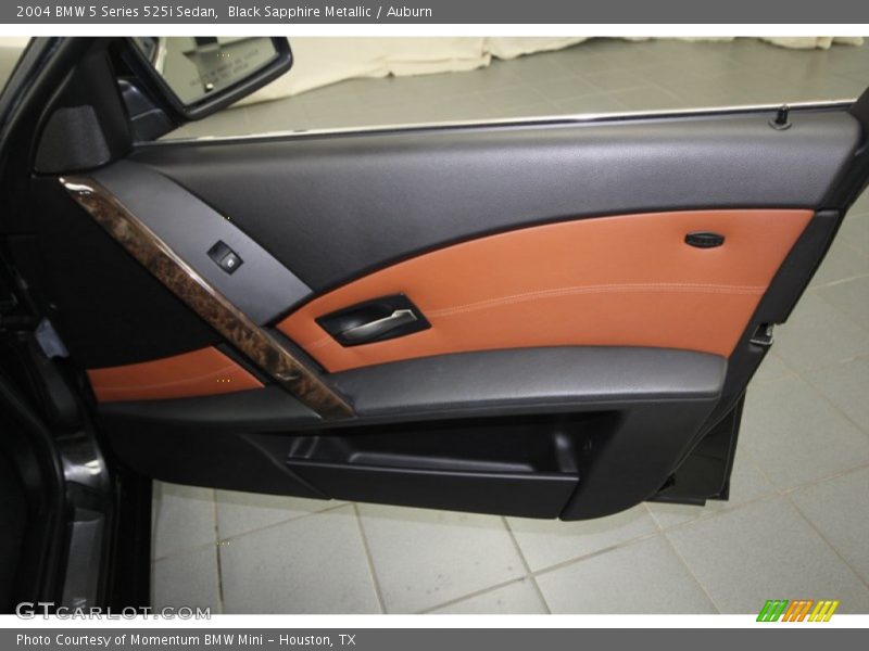 Black Sapphire Metallic / Auburn 2004 BMW 5 Series 525i Sedan