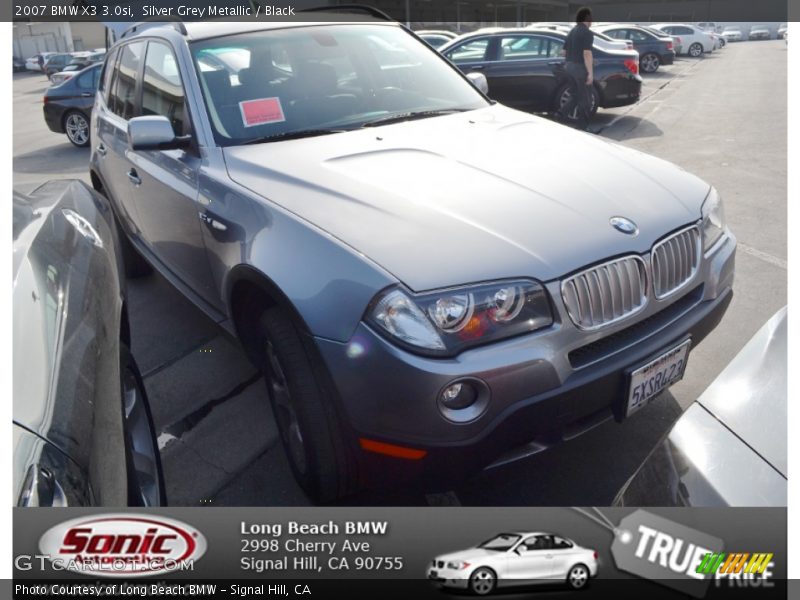 Silver Grey Metallic / Black 2007 BMW X3 3.0si