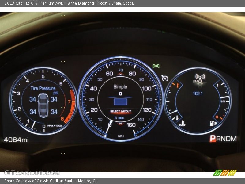 White Diamond Tricoat / Shale/Cocoa 2013 Cadillac XTS Premium AWD