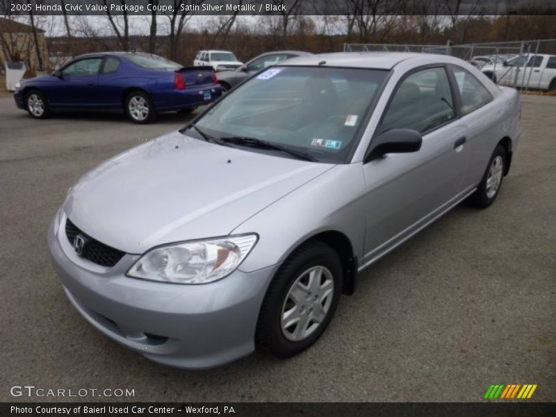 Satin Silver Metallic / Black 2005 Honda Civic Value Package Coupe