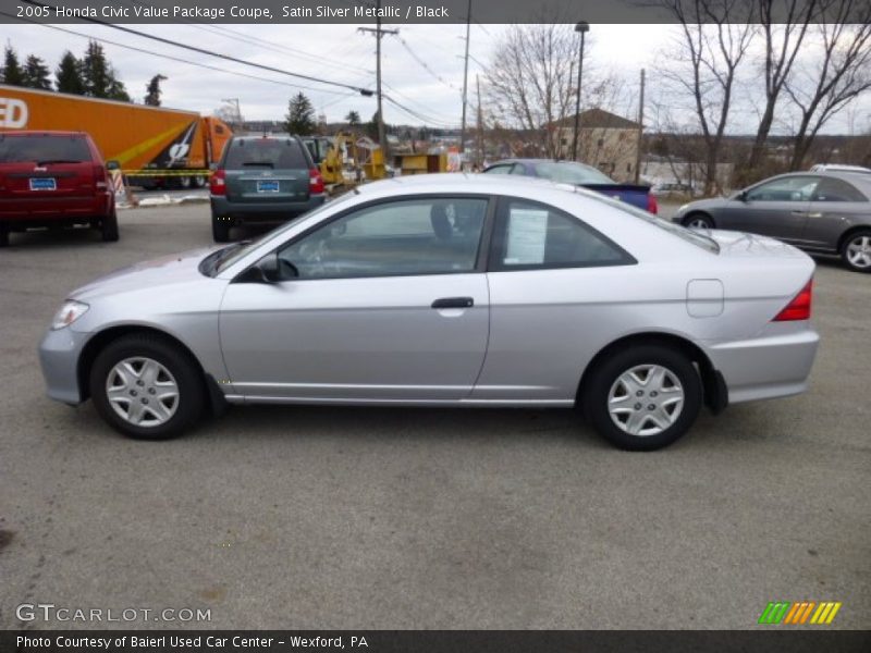 Satin Silver Metallic / Black 2005 Honda Civic Value Package Coupe