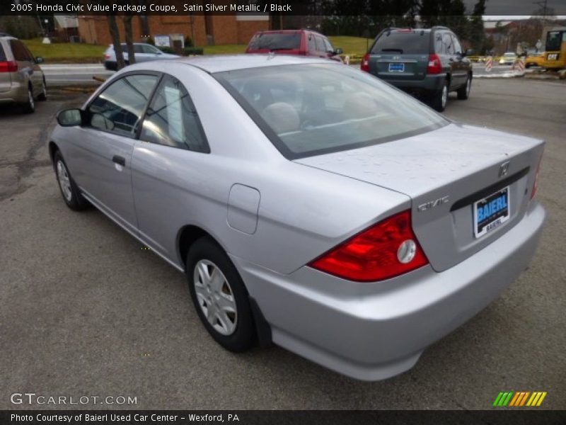 Satin Silver Metallic / Black 2005 Honda Civic Value Package Coupe
