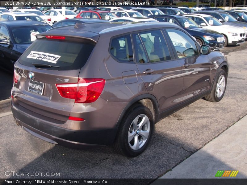 Sparkling Bronze Metallic / Sand Beige Nevada Leather 2011 BMW X3 xDrive 28i