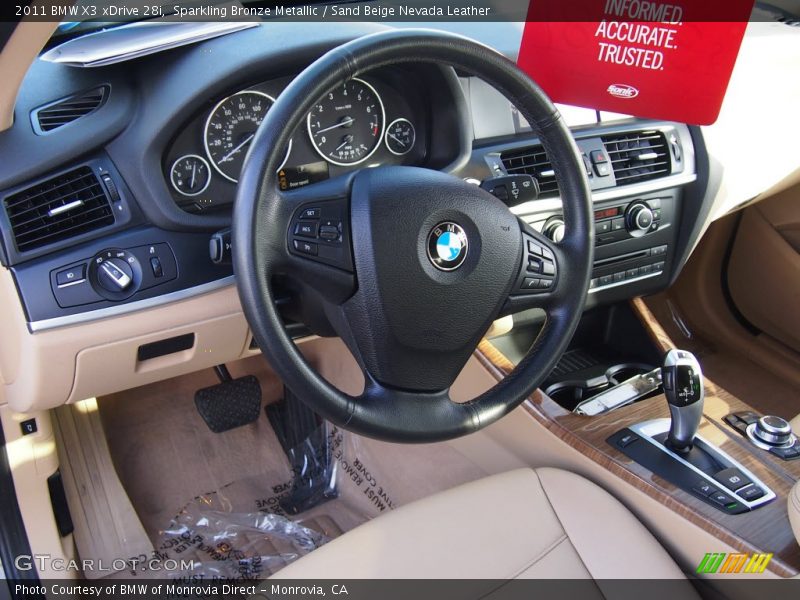 Sparkling Bronze Metallic / Sand Beige Nevada Leather 2011 BMW X3 xDrive 28i