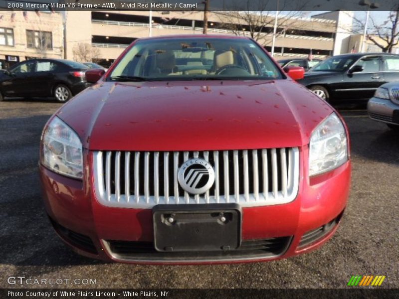 Vivid Red Metallic / Camel 2009 Mercury Milan V6 Premier AWD