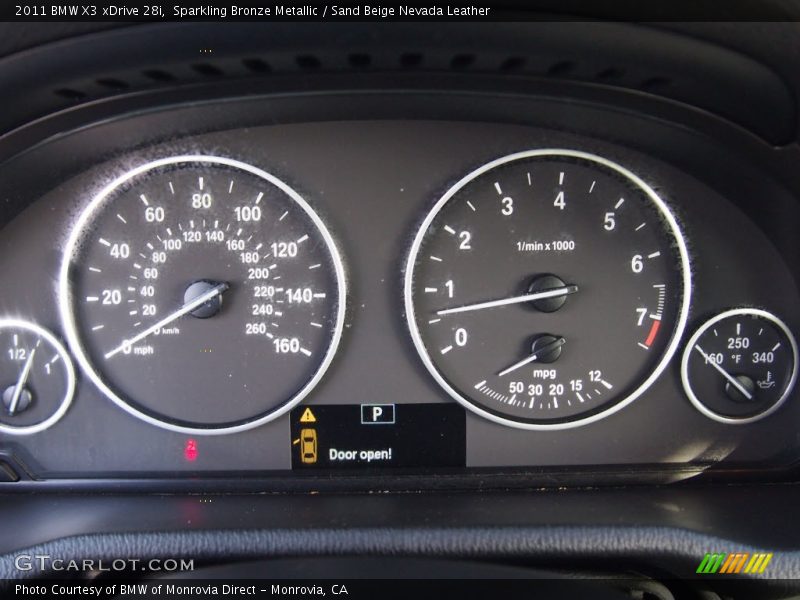 Sparkling Bronze Metallic / Sand Beige Nevada Leather 2011 BMW X3 xDrive 28i