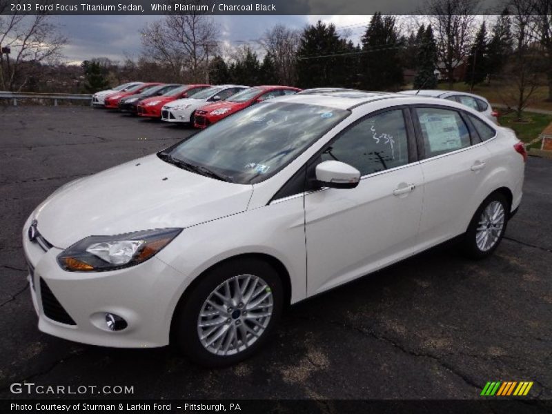 White Platinum / Charcoal Black 2013 Ford Focus Titanium Sedan