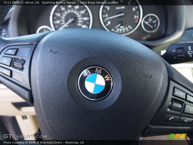 Sparkling Bronze Metallic / Sand Beige Nevada Leather 2011 BMW X3 xDrive 28i