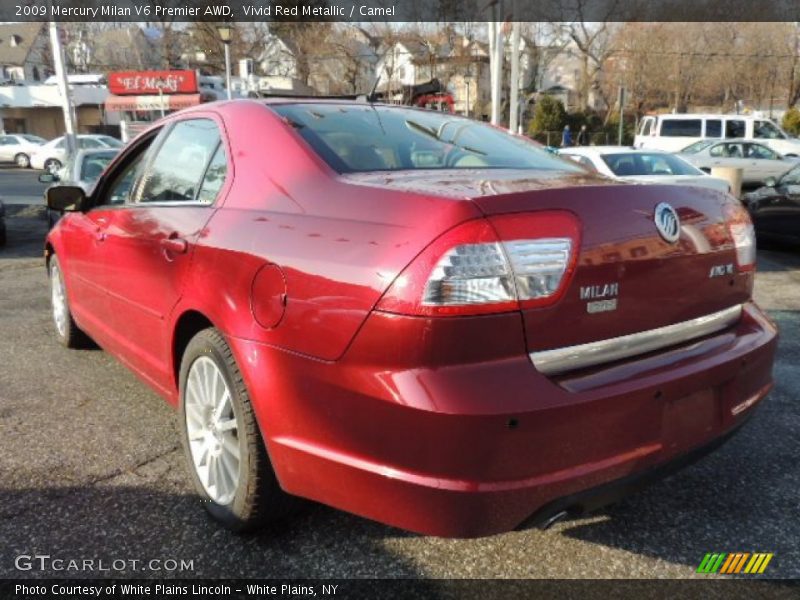 Vivid Red Metallic / Camel 2009 Mercury Milan V6 Premier AWD