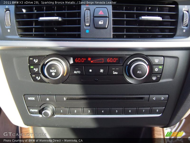 Sparkling Bronze Metallic / Sand Beige Nevada Leather 2011 BMW X3 xDrive 28i