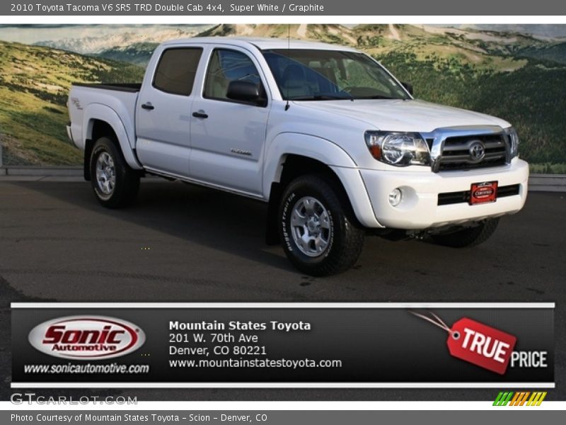 Super White / Graphite 2010 Toyota Tacoma V6 SR5 TRD Double Cab 4x4