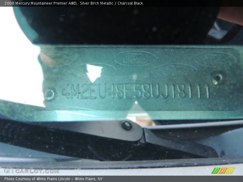 Silver Birch Metallic / Charcoal Black 2008 Mercury Mountaineer Premier AWD