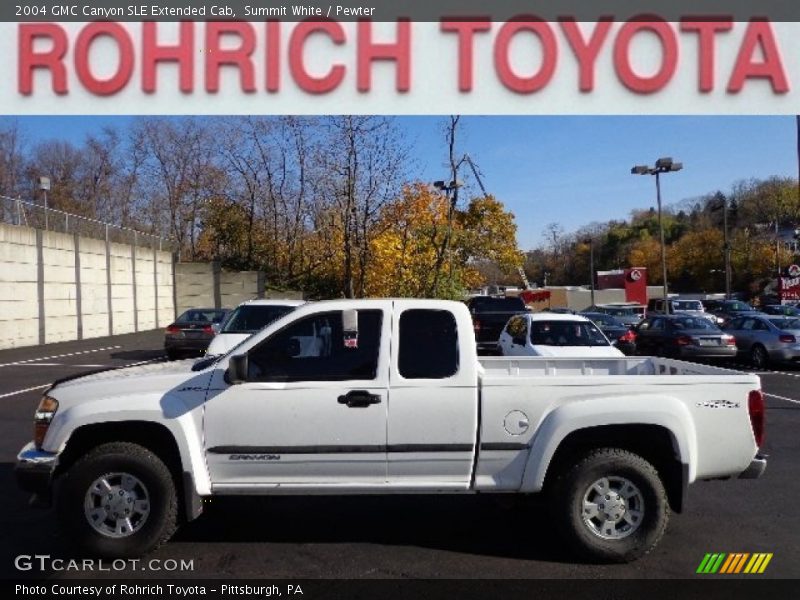 Summit White / Pewter 2004 GMC Canyon SLE Extended Cab