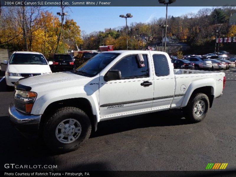 Summit White / Pewter 2004 GMC Canyon SLE Extended Cab