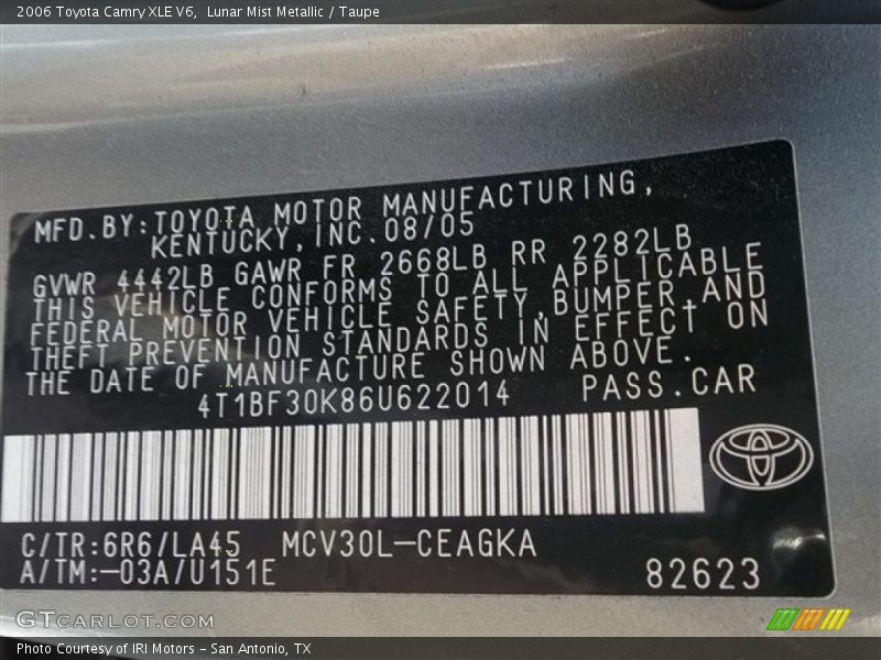 Lunar Mist Metallic / Taupe 2006 Toyota Camry XLE V6