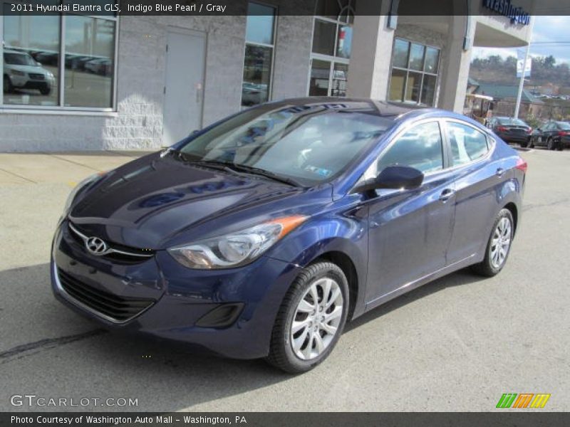 Indigo Blue Pearl / Gray 2011 Hyundai Elantra GLS