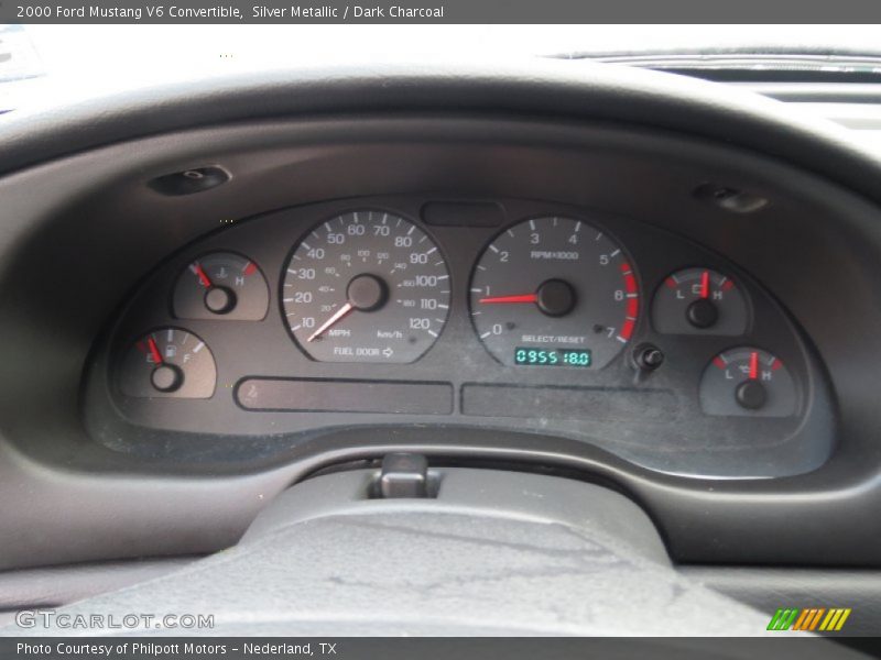 Silver Metallic / Dark Charcoal 2000 Ford Mustang V6 Convertible