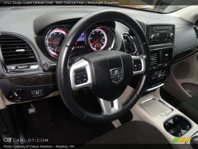 Dark Charcoal Pearl / Black/Light Graystone 2012 Dodge Grand Caravan Crew