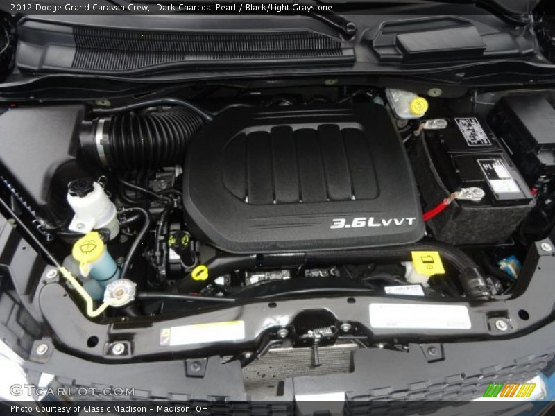 Dark Charcoal Pearl / Black/Light Graystone 2012 Dodge Grand Caravan Crew