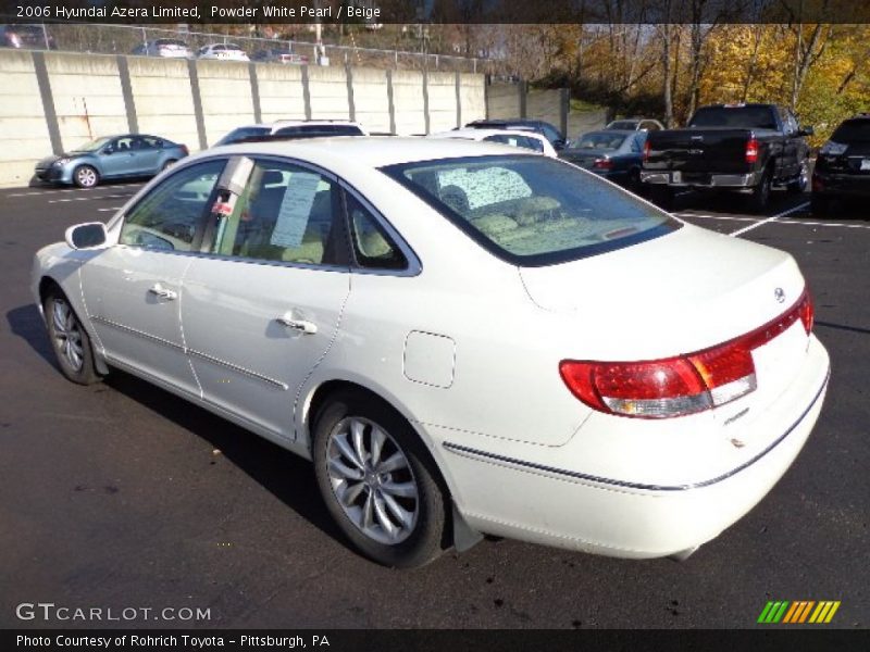 Powder White Pearl / Beige 2006 Hyundai Azera Limited