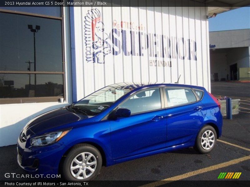 Marathon Blue / Black 2013 Hyundai Accent GS 5 Door