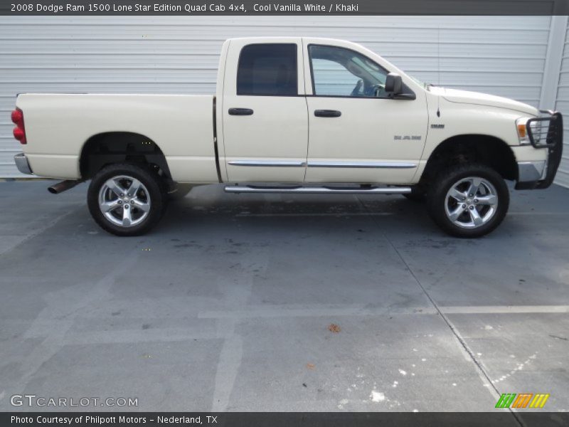 Cool Vanilla White / Khaki 2008 Dodge Ram 1500 Lone Star Edition Quad Cab 4x4