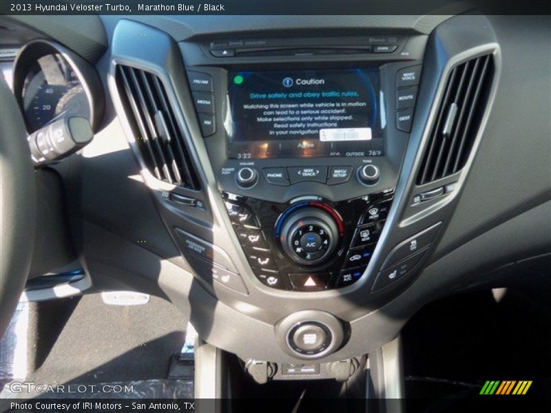 Marathon Blue / Black 2013 Hyundai Veloster Turbo