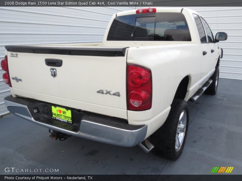 Cool Vanilla White / Khaki 2008 Dodge Ram 1500 Lone Star Edition Quad Cab 4x4