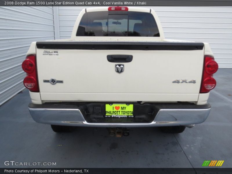 Cool Vanilla White / Khaki 2008 Dodge Ram 1500 Lone Star Edition Quad Cab 4x4