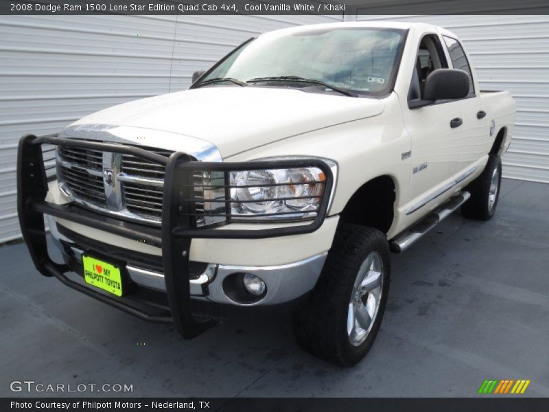 Cool Vanilla White / Khaki 2008 Dodge Ram 1500 Lone Star Edition Quad Cab 4x4