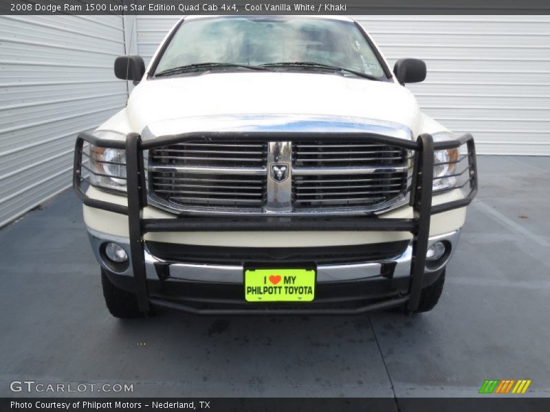 Cool Vanilla White / Khaki 2008 Dodge Ram 1500 Lone Star Edition Quad Cab 4x4
