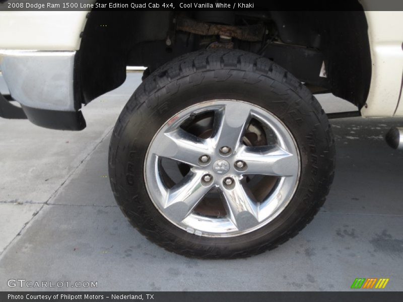 Cool Vanilla White / Khaki 2008 Dodge Ram 1500 Lone Star Edition Quad Cab 4x4