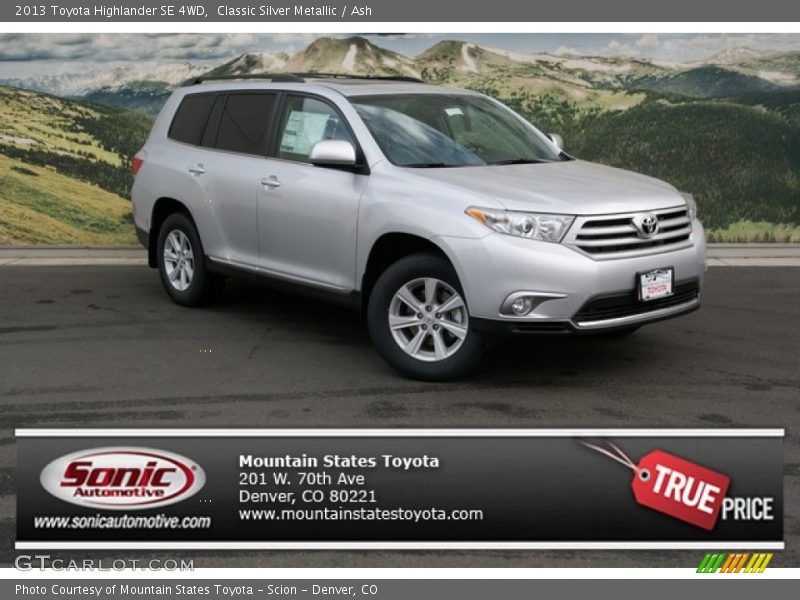 Classic Silver Metallic / Ash 2013 Toyota Highlander SE 4WD