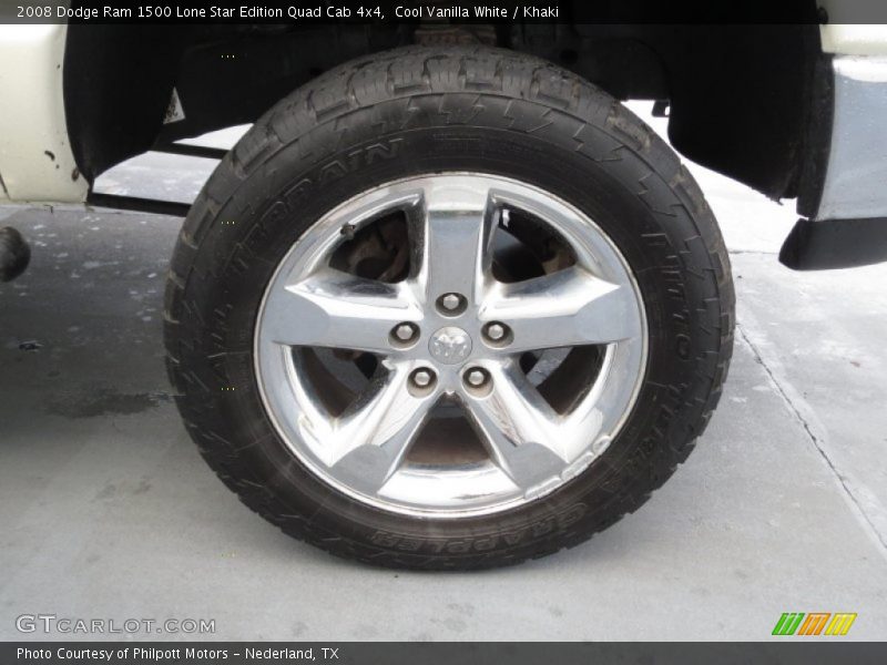 Cool Vanilla White / Khaki 2008 Dodge Ram 1500 Lone Star Edition Quad Cab 4x4