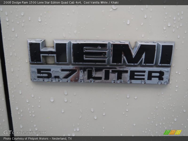 Cool Vanilla White / Khaki 2008 Dodge Ram 1500 Lone Star Edition Quad Cab 4x4