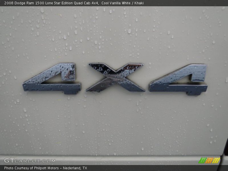 Cool Vanilla White / Khaki 2008 Dodge Ram 1500 Lone Star Edition Quad Cab 4x4
