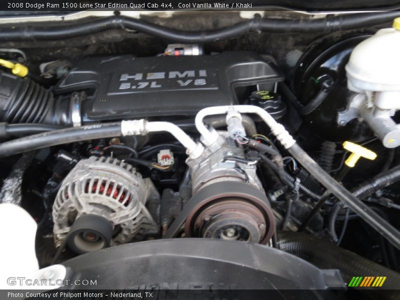 Cool Vanilla White / Khaki 2008 Dodge Ram 1500 Lone Star Edition Quad Cab 4x4