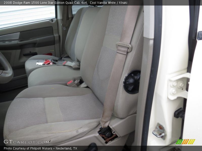 Cool Vanilla White / Khaki 2008 Dodge Ram 1500 Lone Star Edition Quad Cab 4x4