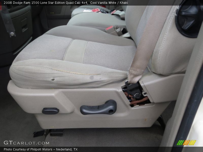Cool Vanilla White / Khaki 2008 Dodge Ram 1500 Lone Star Edition Quad Cab 4x4