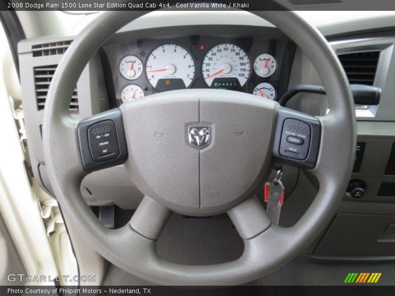 Cool Vanilla White / Khaki 2008 Dodge Ram 1500 Lone Star Edition Quad Cab 4x4