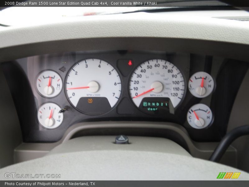 Cool Vanilla White / Khaki 2008 Dodge Ram 1500 Lone Star Edition Quad Cab 4x4